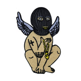 Engel-Patch-HipHop-Rap-Musik-Gold-Aufnäher-Aufbügler-Flicken