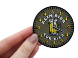 Bier-Beer-witziger-Bügelaufkleber-Bügelpatch-Aufbügler-Aufnäher-Finally-Home-Hand