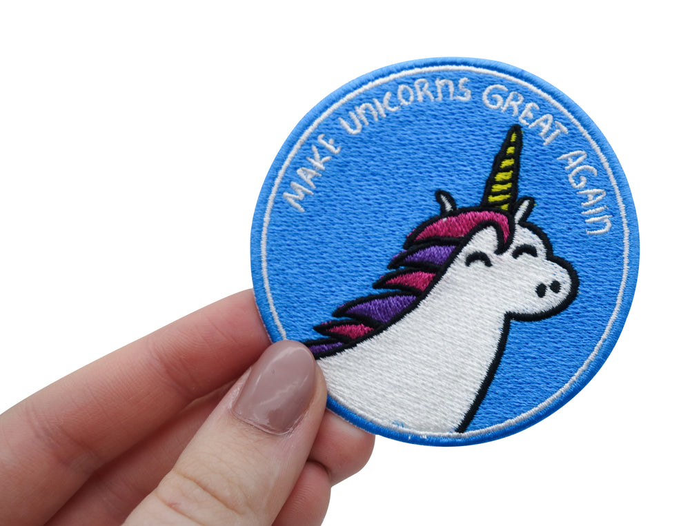 Einhorn-Unicorn-Regenbogen-Mädchen-Patch-Flicken-Aufnäher-zum-Aufbügeln-Hand