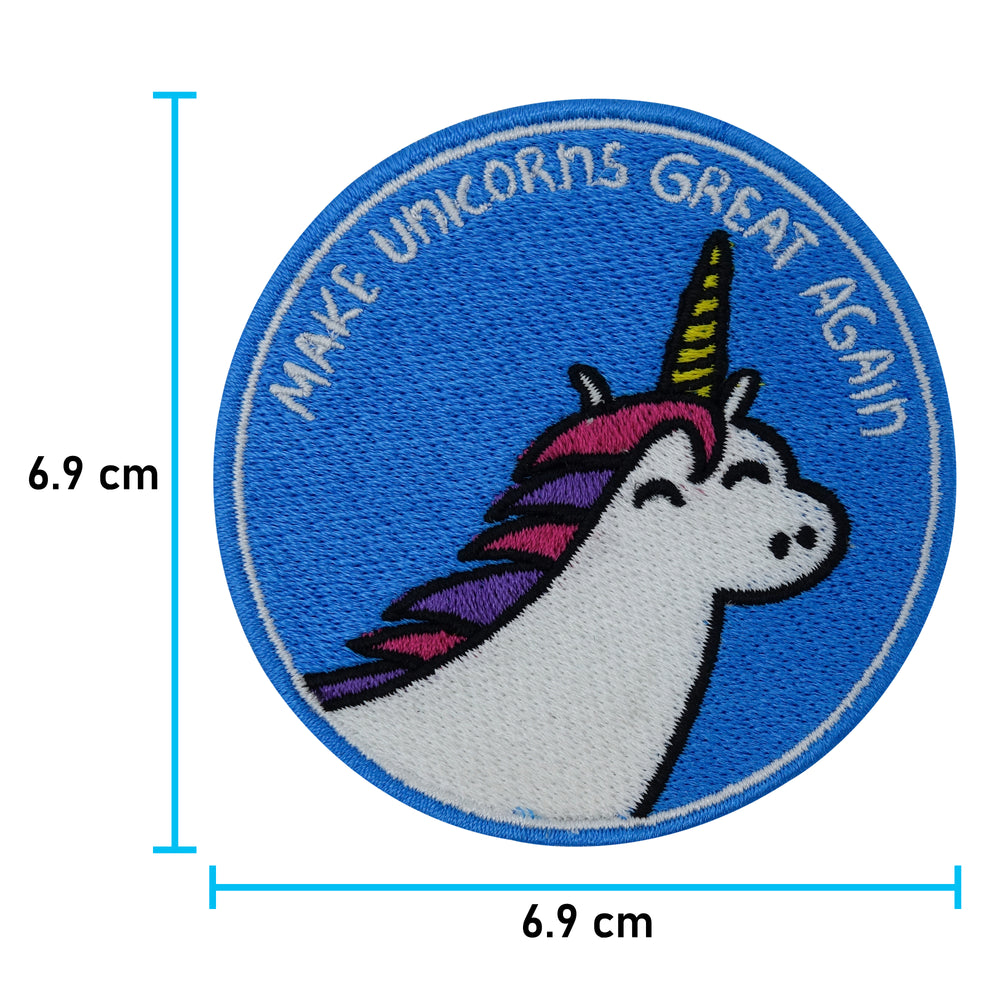 Einhorn-Unicorn-Regenbogen-Mädchen-Patch-Flicken-Aufnäher-zum-Aufbügeln-Größe-6,9x6,9cm