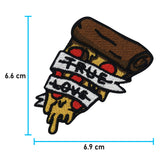 Pizza-Liebe-Fast-Food-Essen-Pasta-Italien-Amerika-Usa-Patch-Bügelflicken-Aufnäher-Größe-6,6x6,9cm