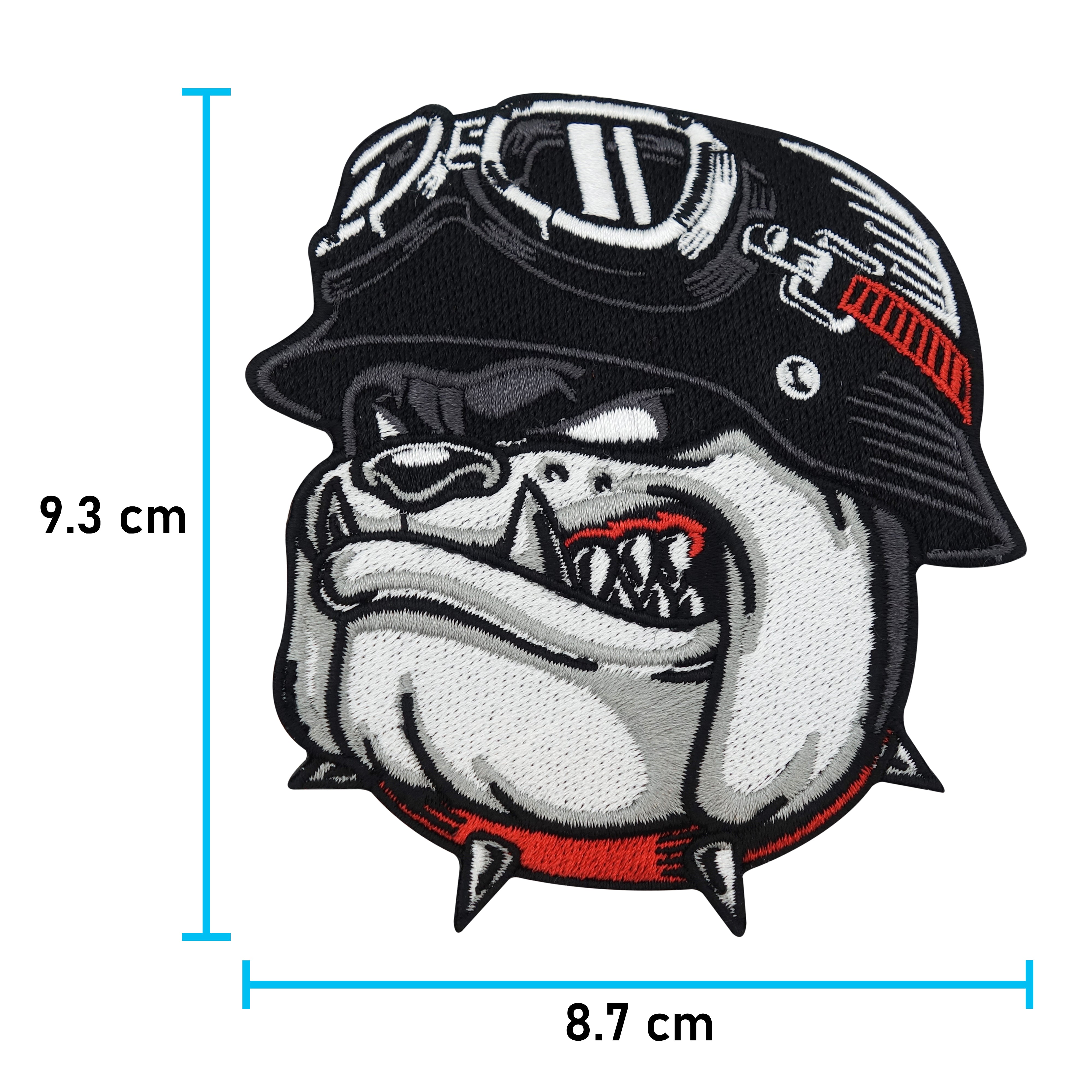 Biker Bulldogge Patch für Lederweste | Motorrad Kutte Aufnäher, Hunde Rückenpatches Motorradjacke