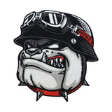 Biker Bulldogge Patch für Lederweste | Motorrad Kutte Aufnäher, Hunde Rückenpatches Motorradjacke