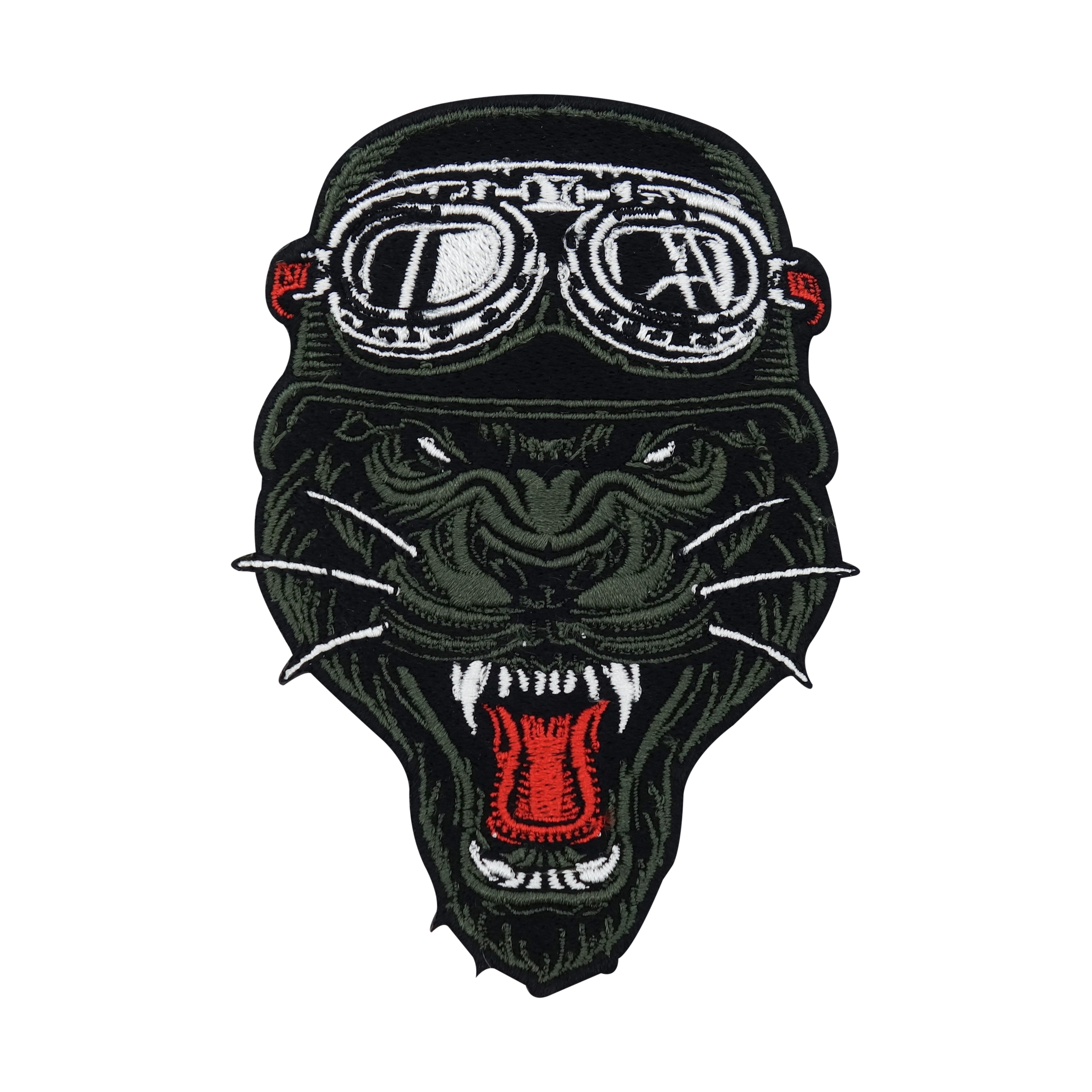 schwarzer-Panther-Helm-Motorrad-Biker-Aufbügler-Aufnäher