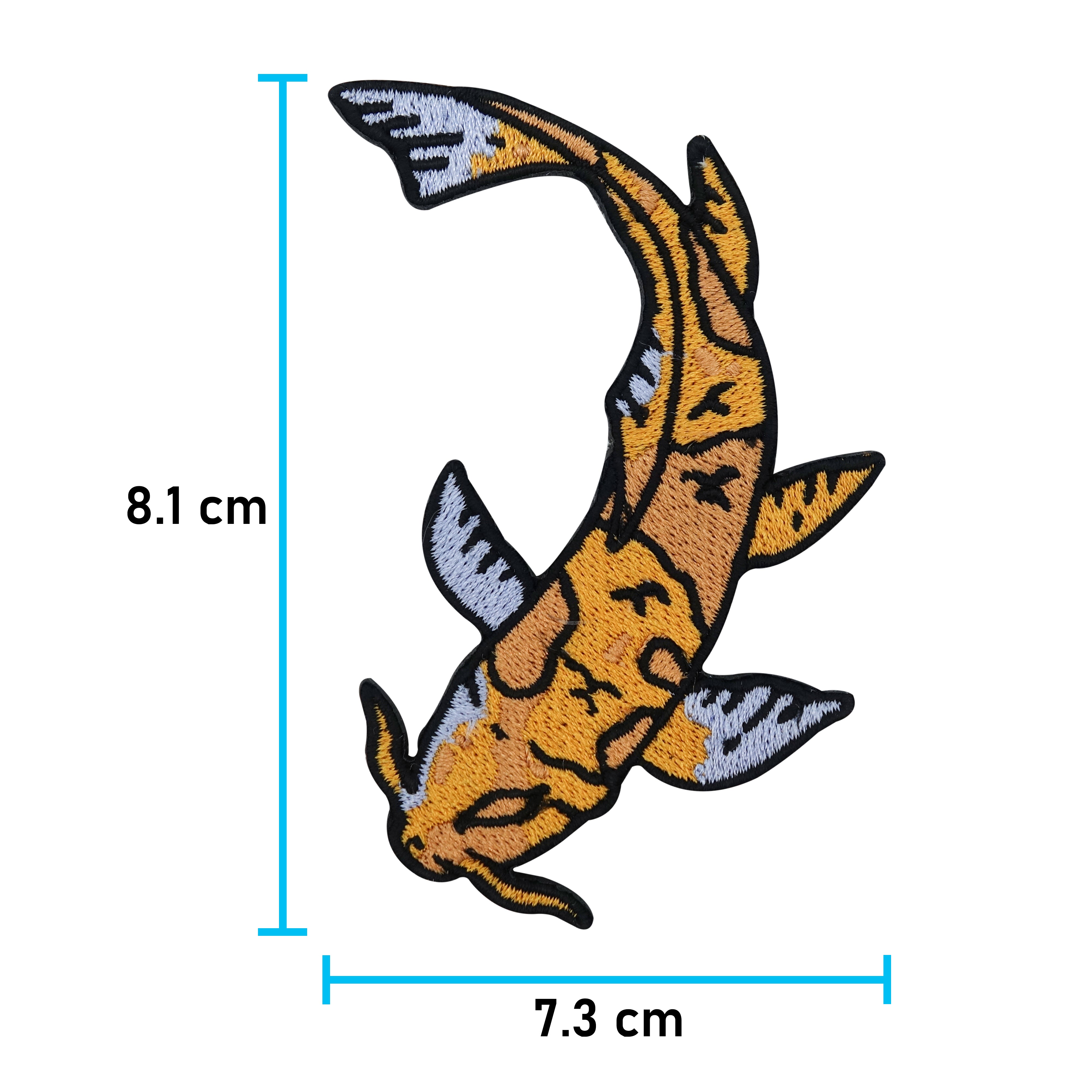 Koi-Fisch-Patch-zum-Aufbügeln-Aufbügler-Bügelflicken-Maße-8,1x7,3