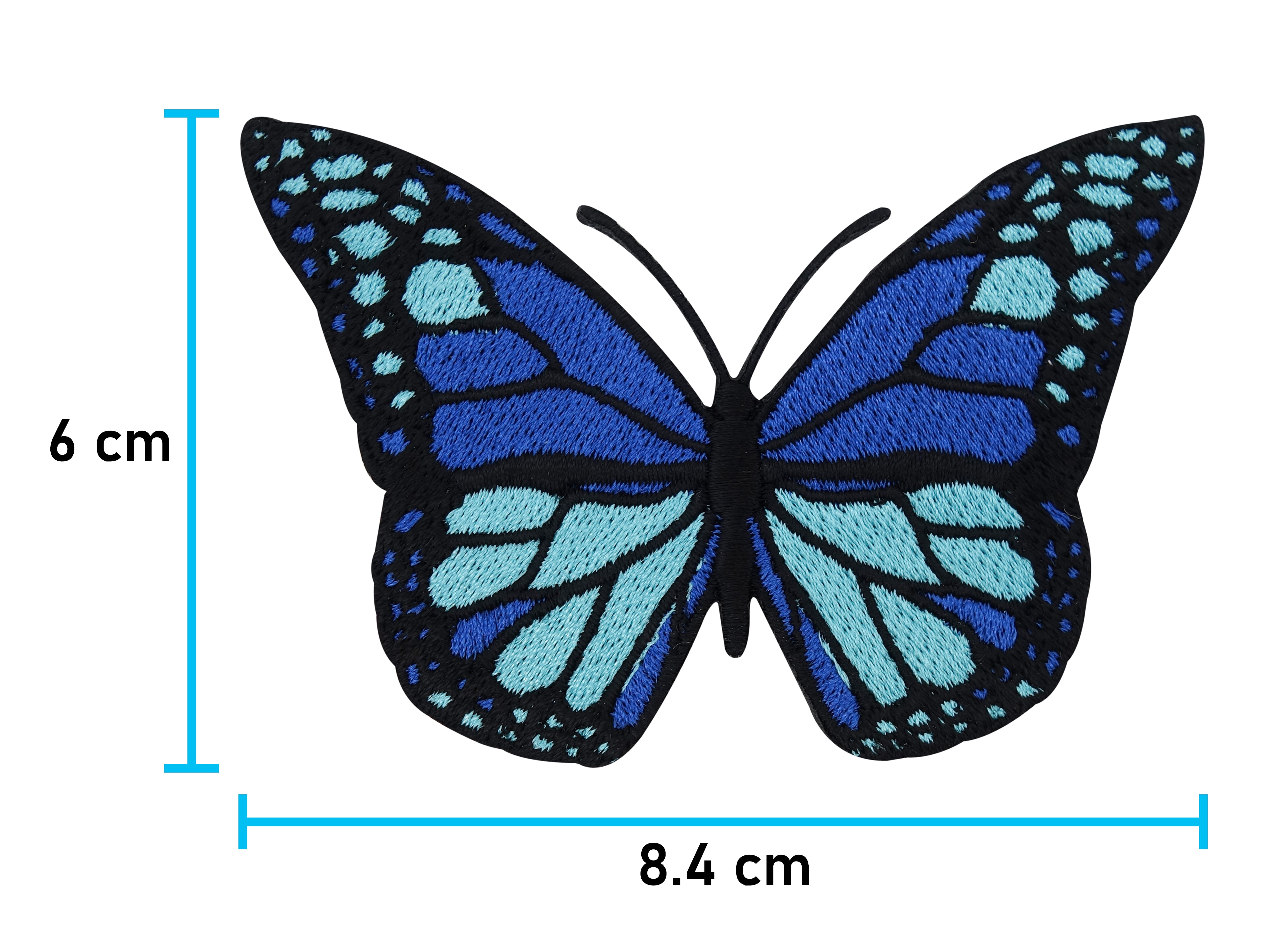 Blauer Schmetterling Butterfly Patch Aufbügeln Tiere Bügelflicken Falter Jeansjacken Aufnäher,