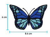 Blauer Schmetterling Butterfly Patch Aufbügeln Tiere Bügelflicken Falter Jeansjacken Aufnäher,
