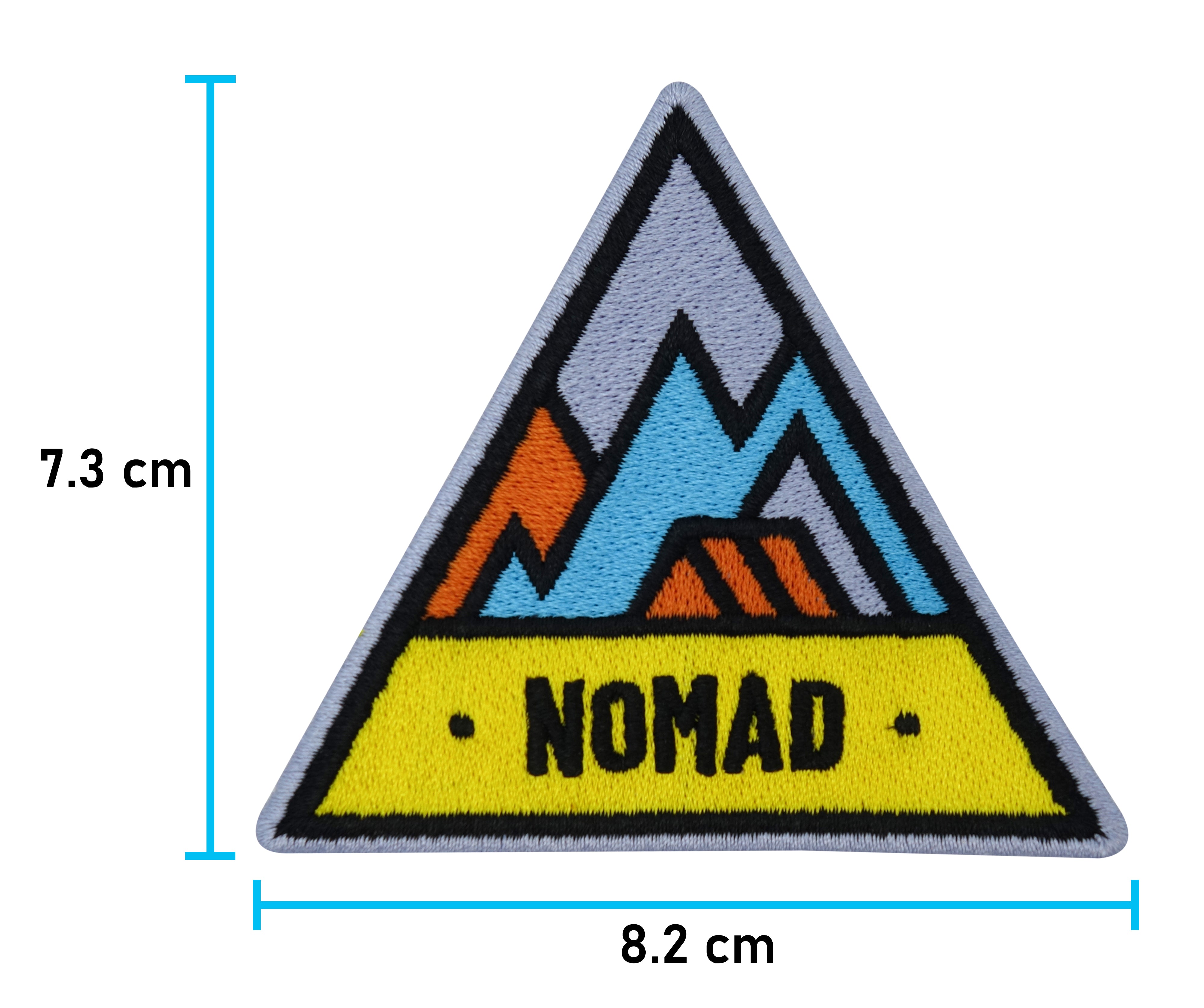 Nomad-Berge-Zelten-Camping-Aufnäher-Aufbügler-Patches-Maße-7,3x8,2