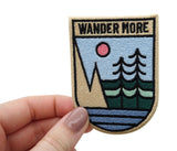 Wanderer-Camping-Sonne-Baum-Berge-Patch-Aufbügelflicken-zum Aufbügeln-Aufbügler-Hand