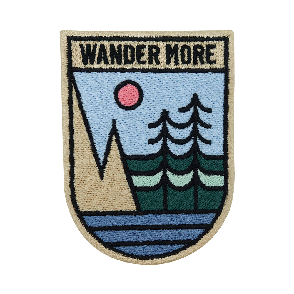 Wanderer-Camping-Sonne-Baum-Berge-Patch-Aufbügelflicken-zum Aufbügeln-Aufbügler