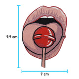 Lippen-Mund-Zunge-Bügelapplikation-Aufbügler-Aufnäher-Maße-9,9x7,0