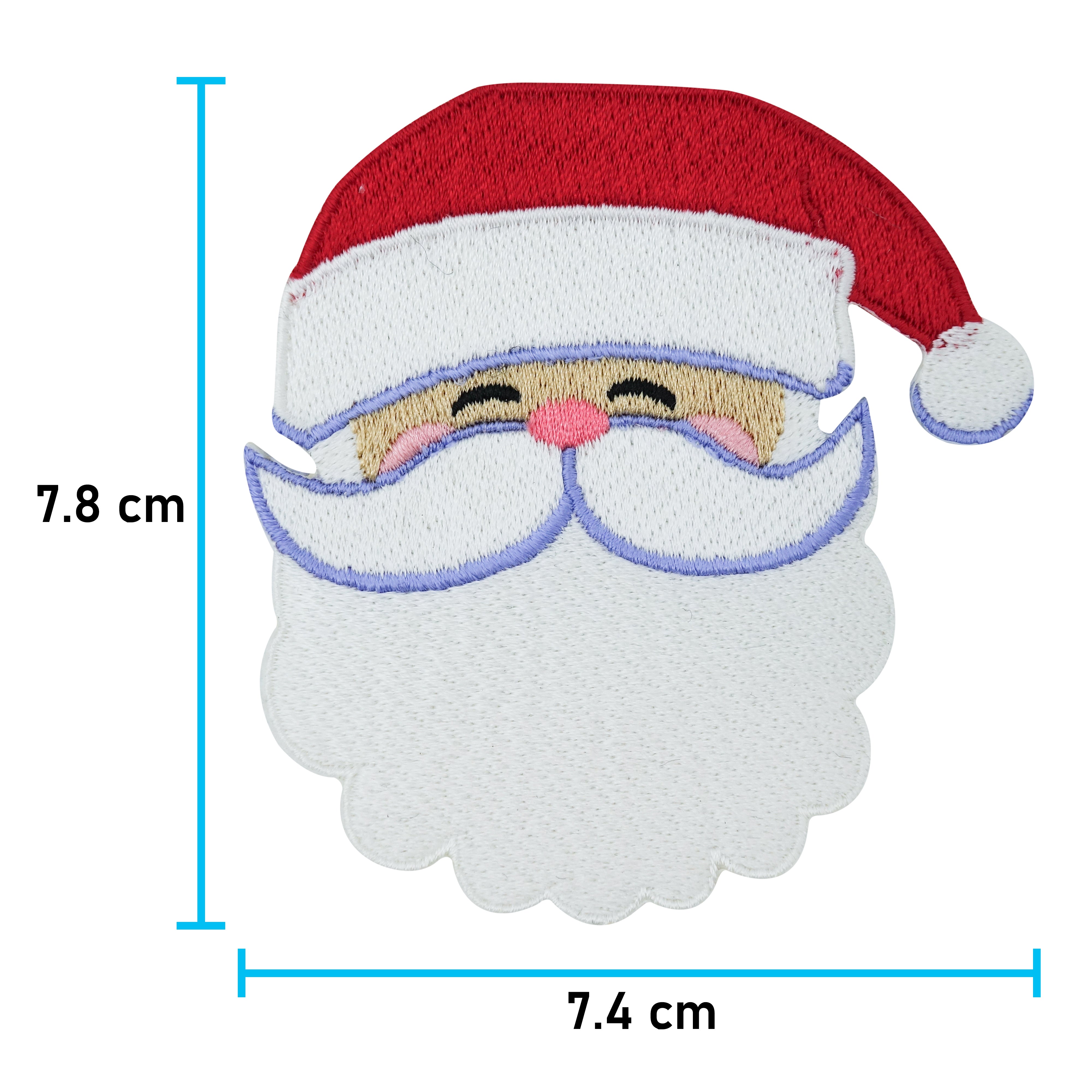 Weihnachtsmann-Patch-zum-Aufbügeln-Weihnachten-Bügelbild-Maße-7,8x7,4