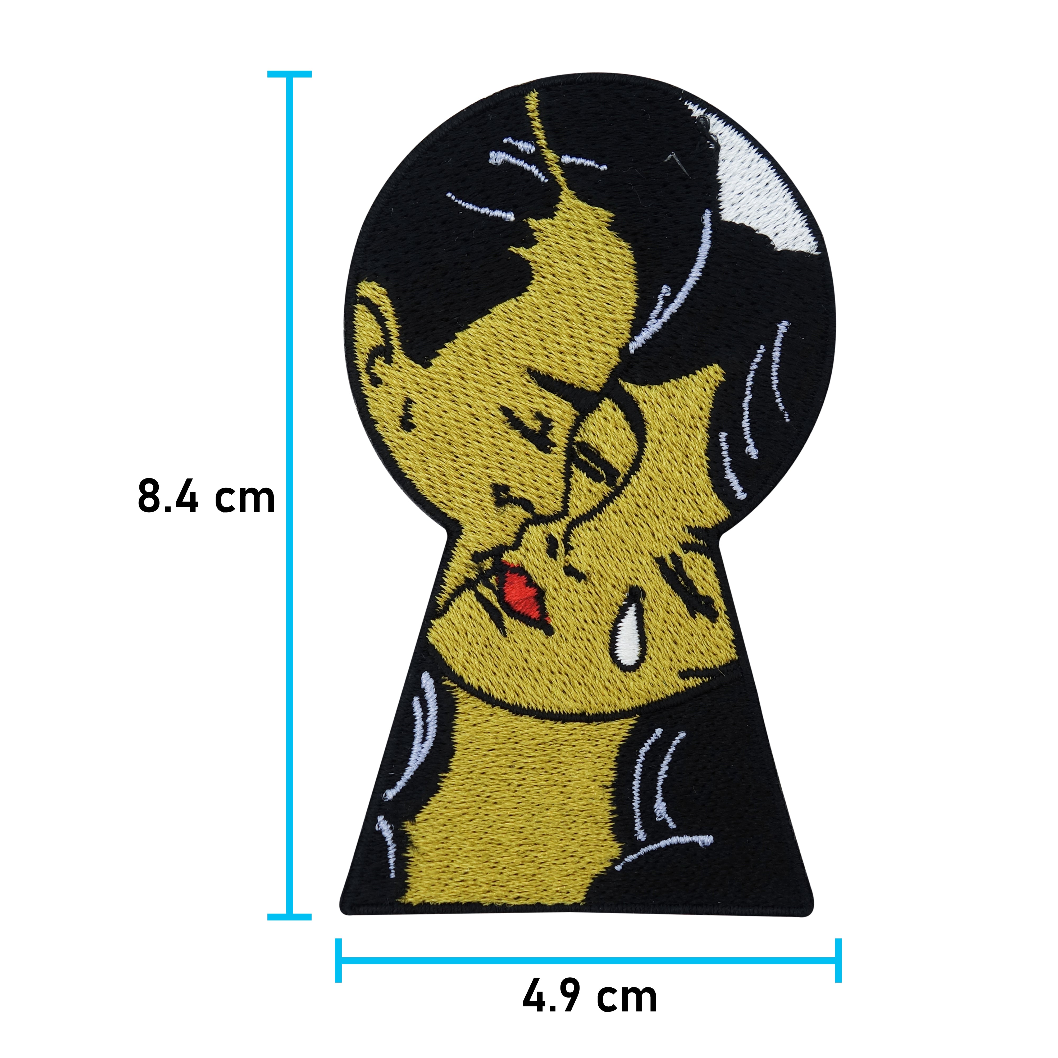 Sad Pop Art Keyhole Patches, Iron-On Comic Style Kiss Iron-On Patches Sad Love