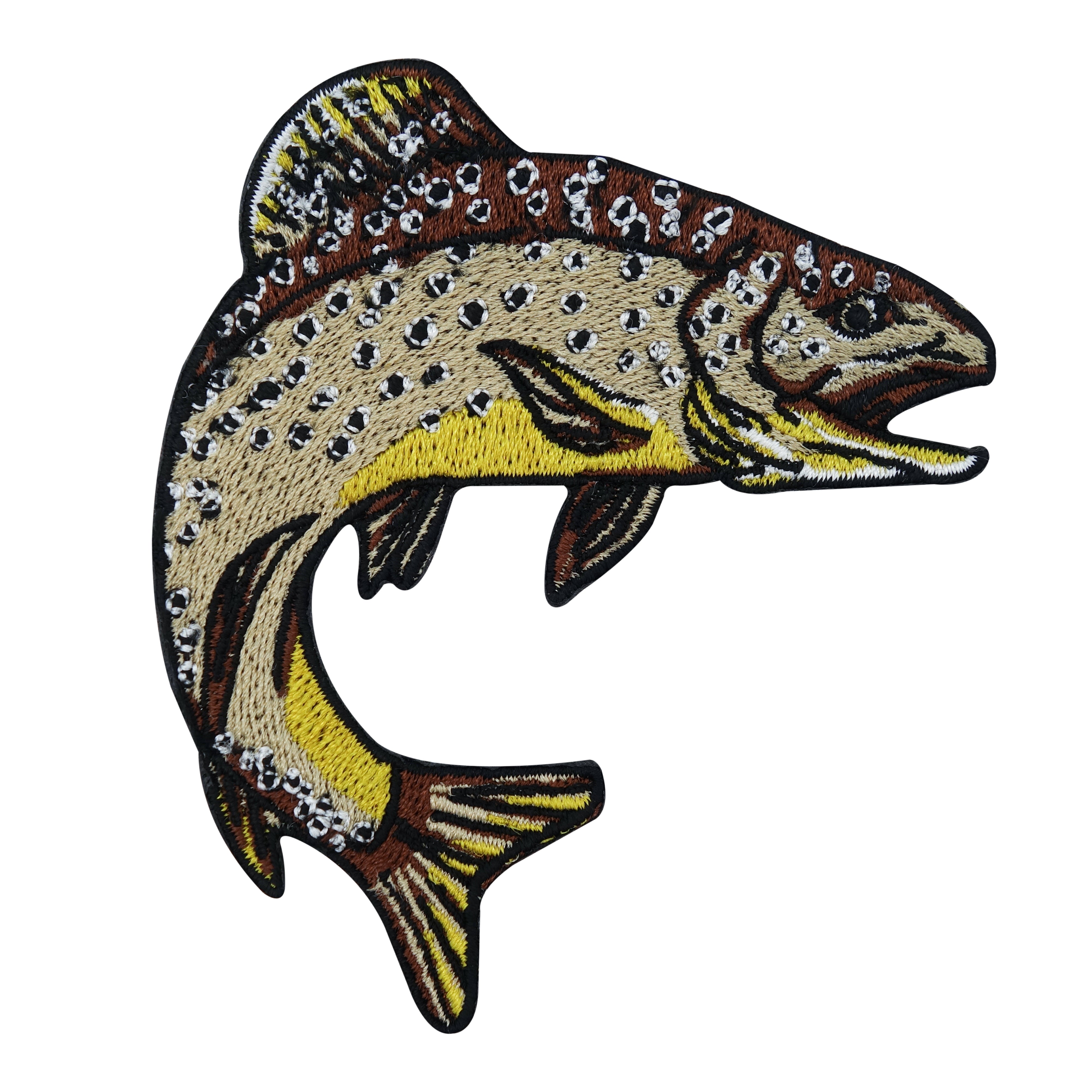 Forelle-Fisch-Fische-Tiere-Angler-Patch-Zum-Aufbügeln