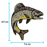 Forelle-Fisch-Fische-Tiere-Angler-Patch-Zum-Aufbügeln-Maße-8,9x7,6cm
