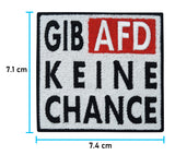 Gib-Afd-keien-Chance-FCKNZS-Patch-zum-Aufbügeln-Gegen-Nazi-Aufnäher-Maße-7,1x7,4