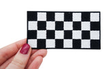 Schachbrett-Vans-Bügelbild-Patch-Bügelpatch-schwarz-weiß-Aufbügler-Hand