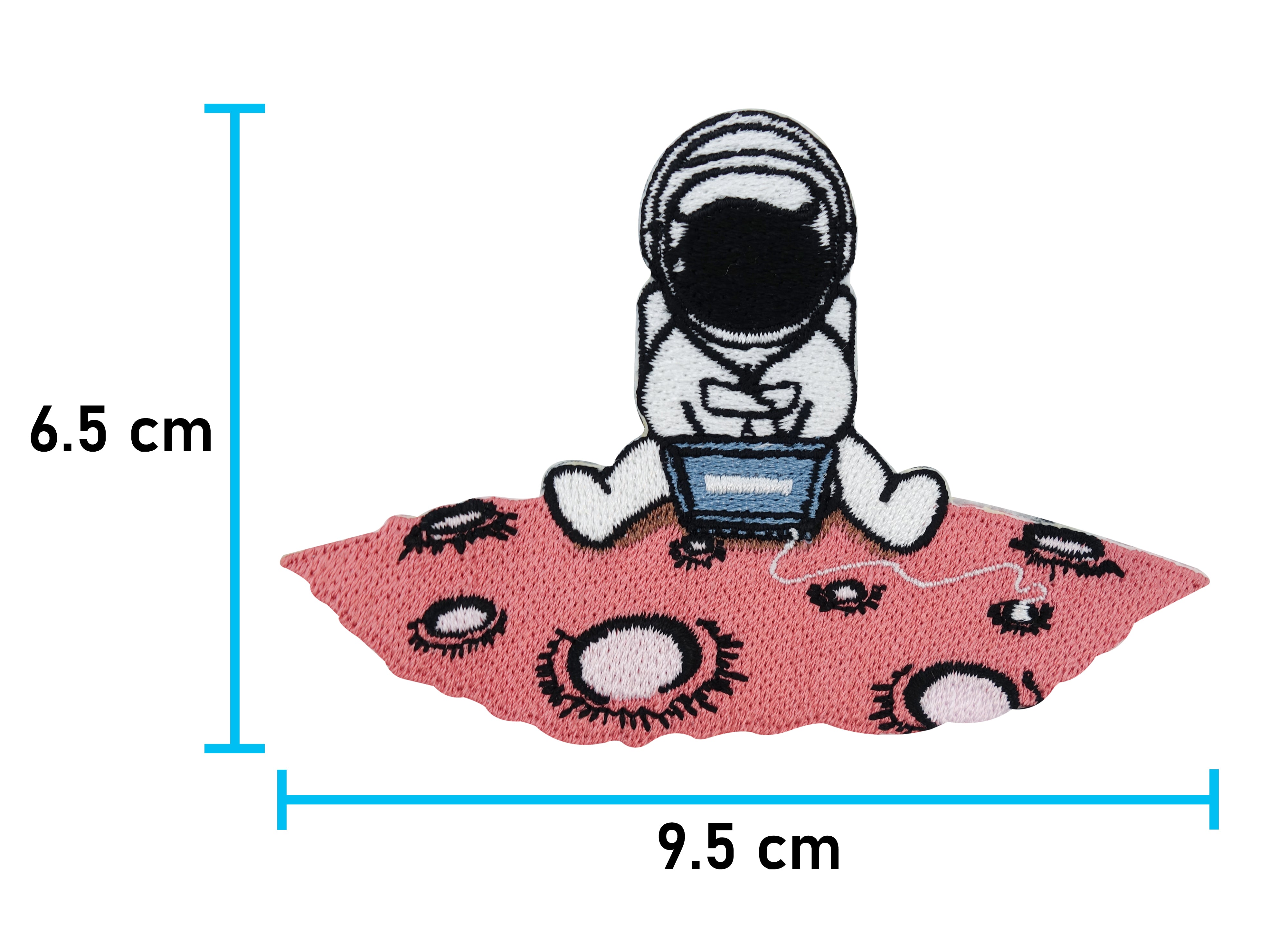 Astronaut-Mond-WLAN-Mars-Planeten-Patch-Aufbügler-Bügelpatch-Maße