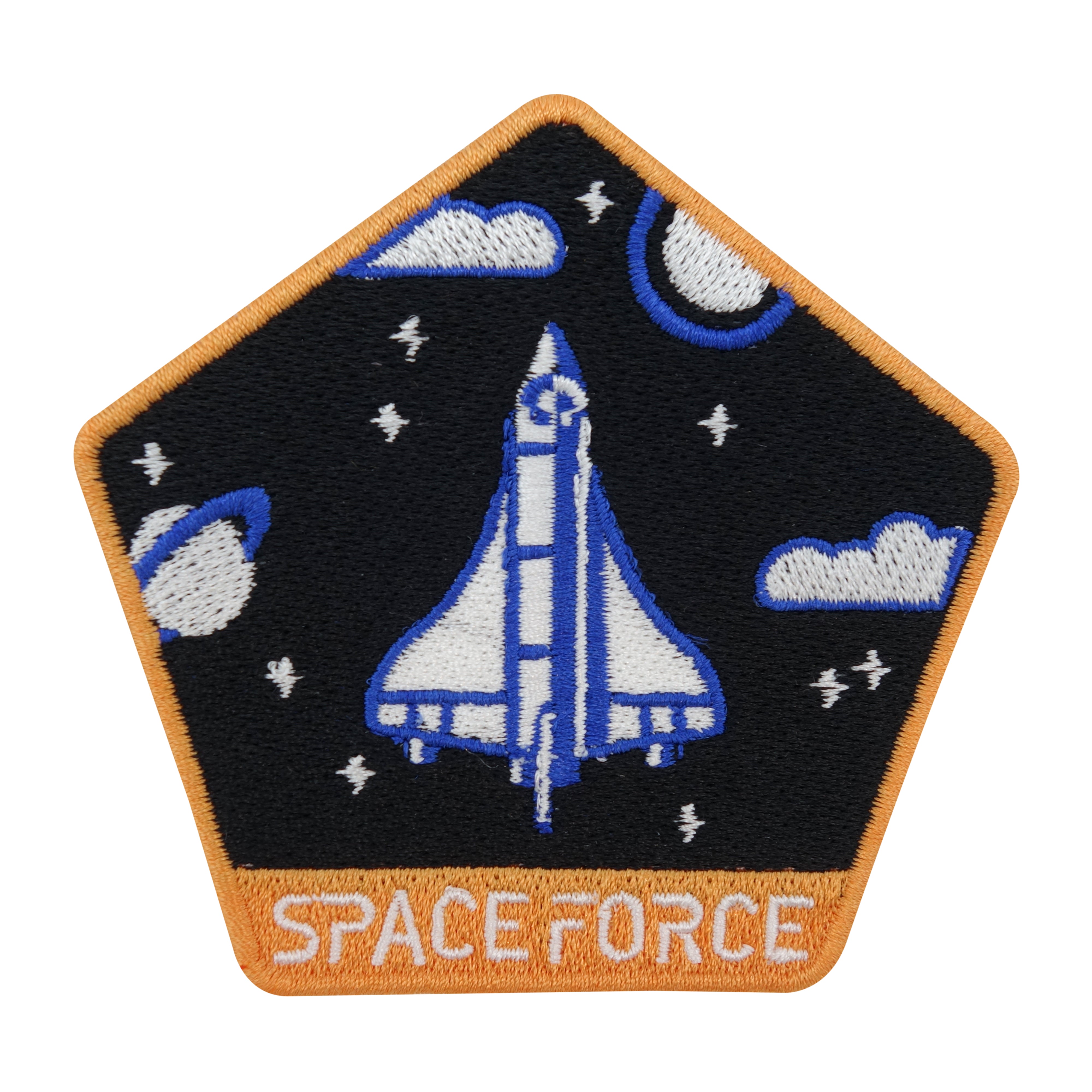 Rakete-Mond-Planeten-Weltall-Patch-Aufbügler