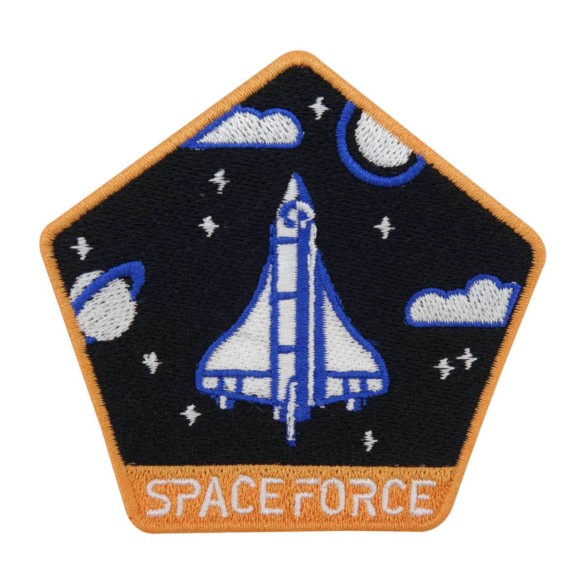 Rakete-Mond-Planeten-Weltall-Patch-Aufbügler