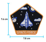 Rakete-Mond-Planeten-Weltall-Patch-Aufbügler
