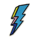 Blauer-Blitz-Jeansjacken-Patch-Aufbügler-Thunder