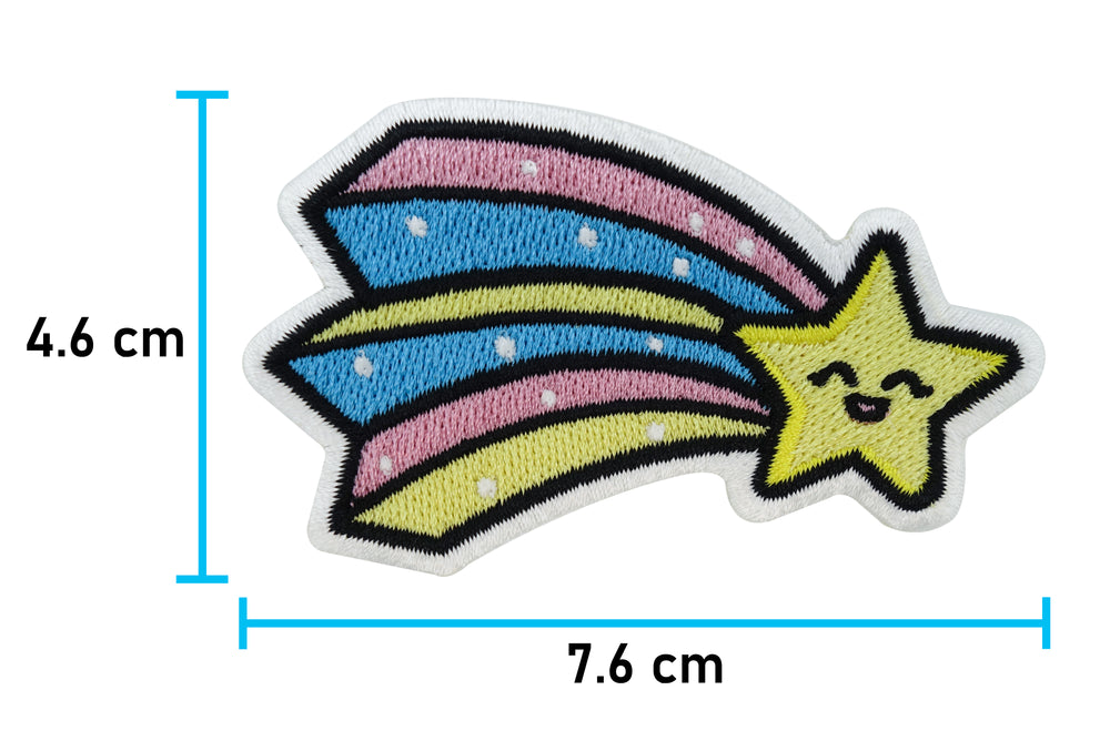 Stern-Sternschnuppe-Aufbügler-Patch-Kawaii-Maße
