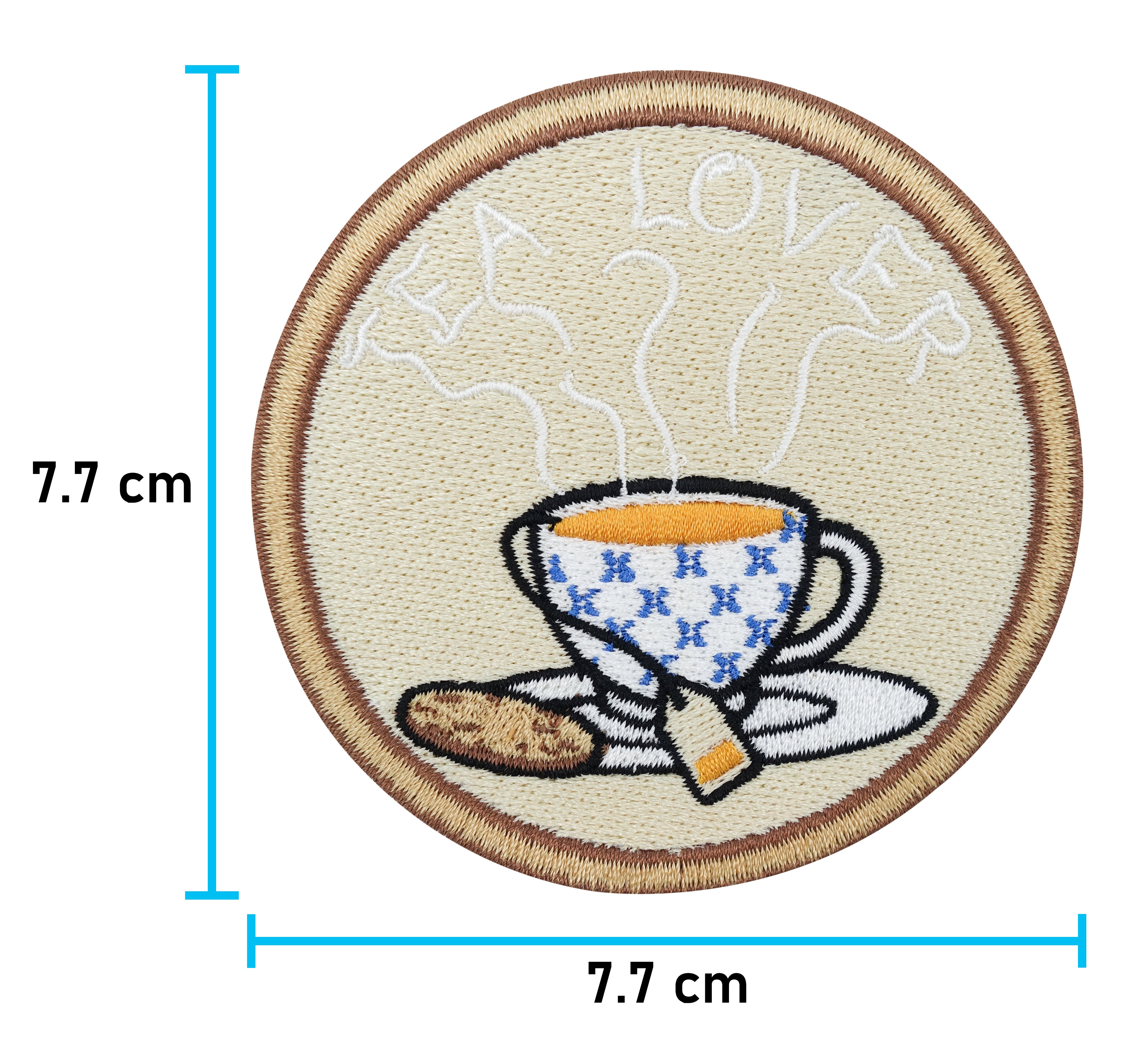 Tee-Lover-Getränk-Patch-Bügelpatch-Maße