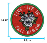 Full Bloom Weißer Rosen Patch zum Aufbügeln Rose Blumen Flower Aufbügler