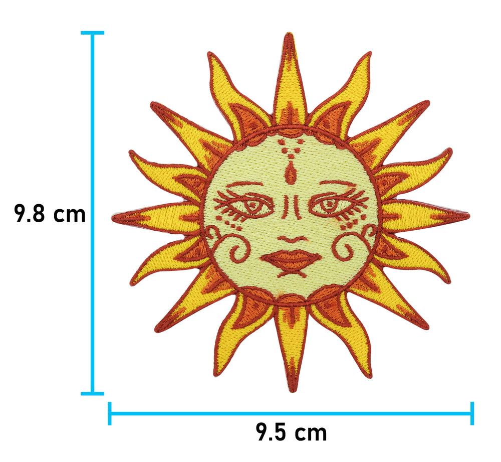 Sonne-Sun-Patch-Bügelflicken-Maße