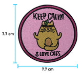 Katze-Keep-Calm-Patch-zum-Aufbügeln-Maße