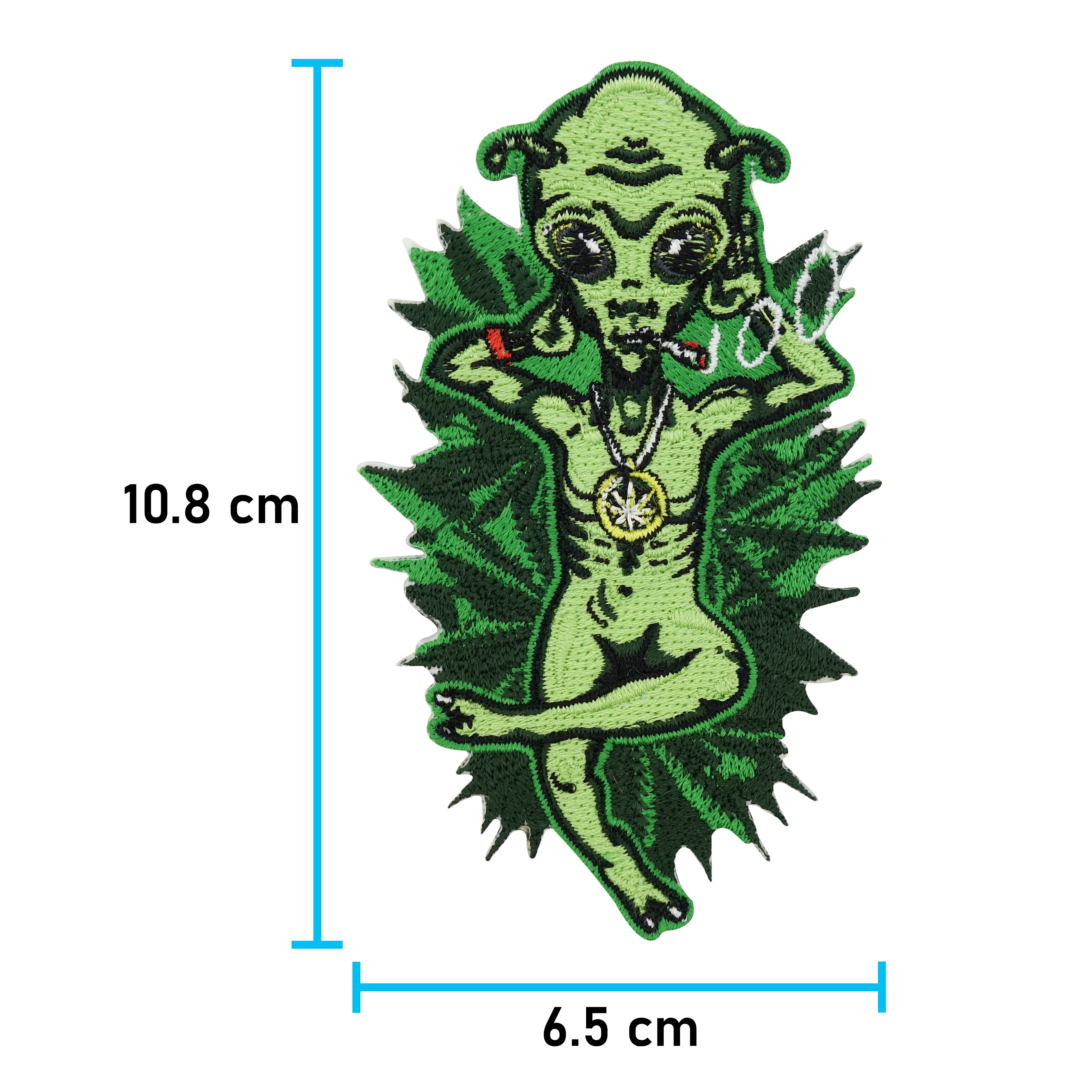 Weed-Aufnäher-Marihuana-Patch-Aufbügler-Aufbügelmotive-Maße